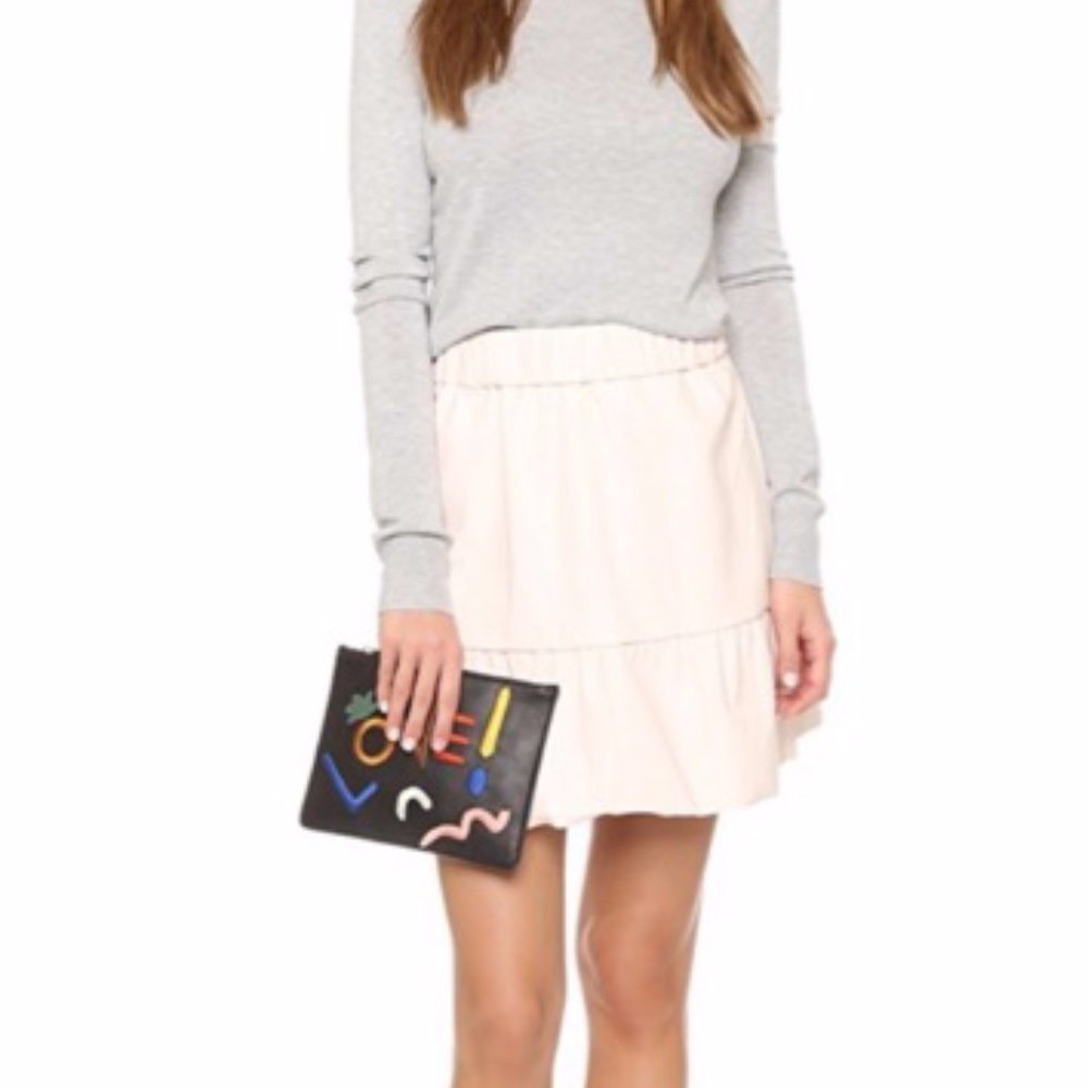 NWT Club Monaco Delani Novel Faux Leather Skirt